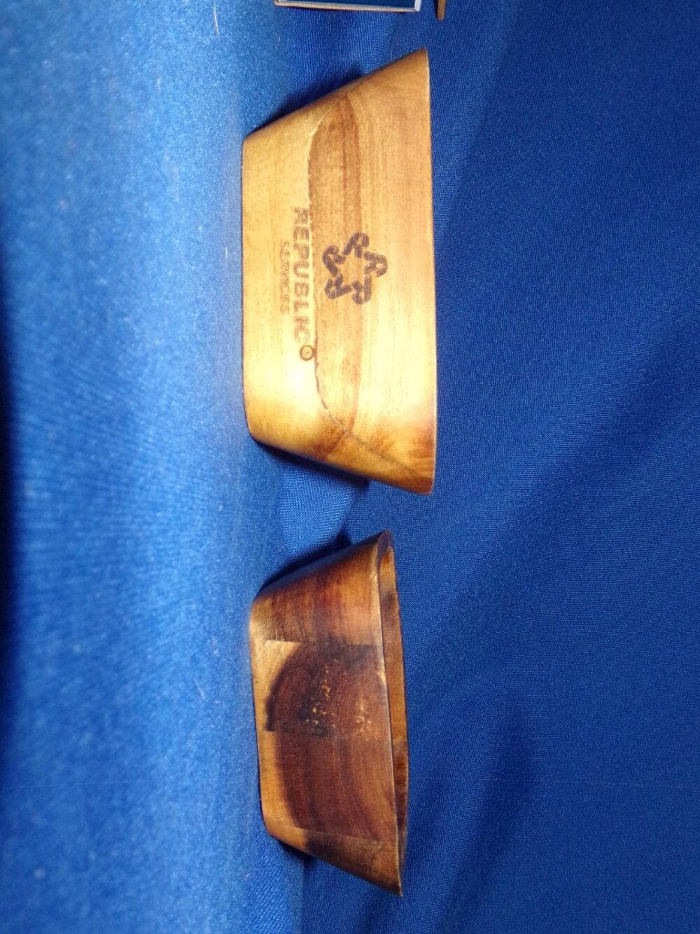 Republic Services Square Wooden Bowls Set of 2- New in Box-Change/Jewelry Savers